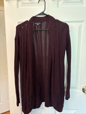 American Eagle Outfitters Open-Front Knit Cardigan - Burgundy